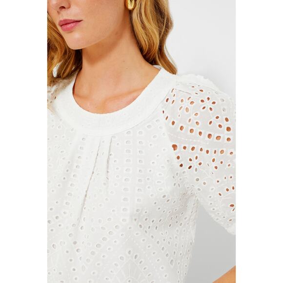 TUCKERNUCK White Eyelet Fontalina Blouse NWT Size Large - Picture 6 of 11